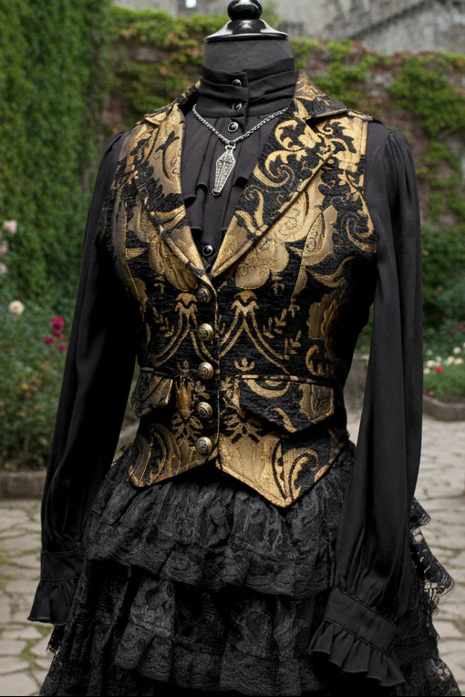 MARQUESA VEST - GOLD/BLACK TAPESTRY - Image 5