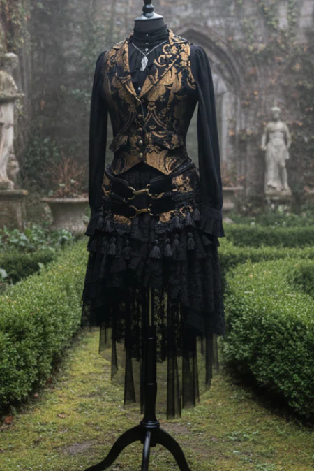 MARQUESA VEST - GOLD/BLACK TAPESTRY - Image 6