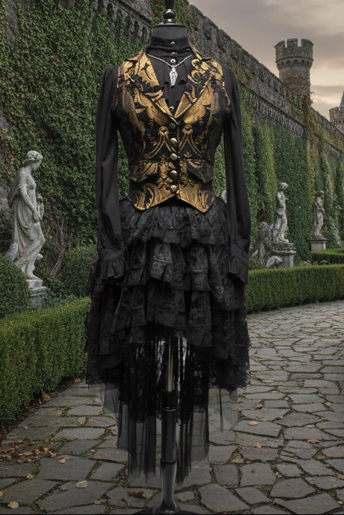 MARQUESA VEST - GOLD/BLACK TAPESTRY - Image 7