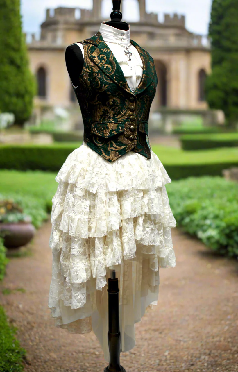 MARQUESA VEST - GREEN/GOLD TAPESTRY - Image 3
