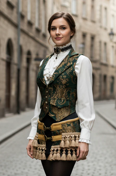MARQUESA VEST - GREEN/GOLD TAPESTRY - Image 6
