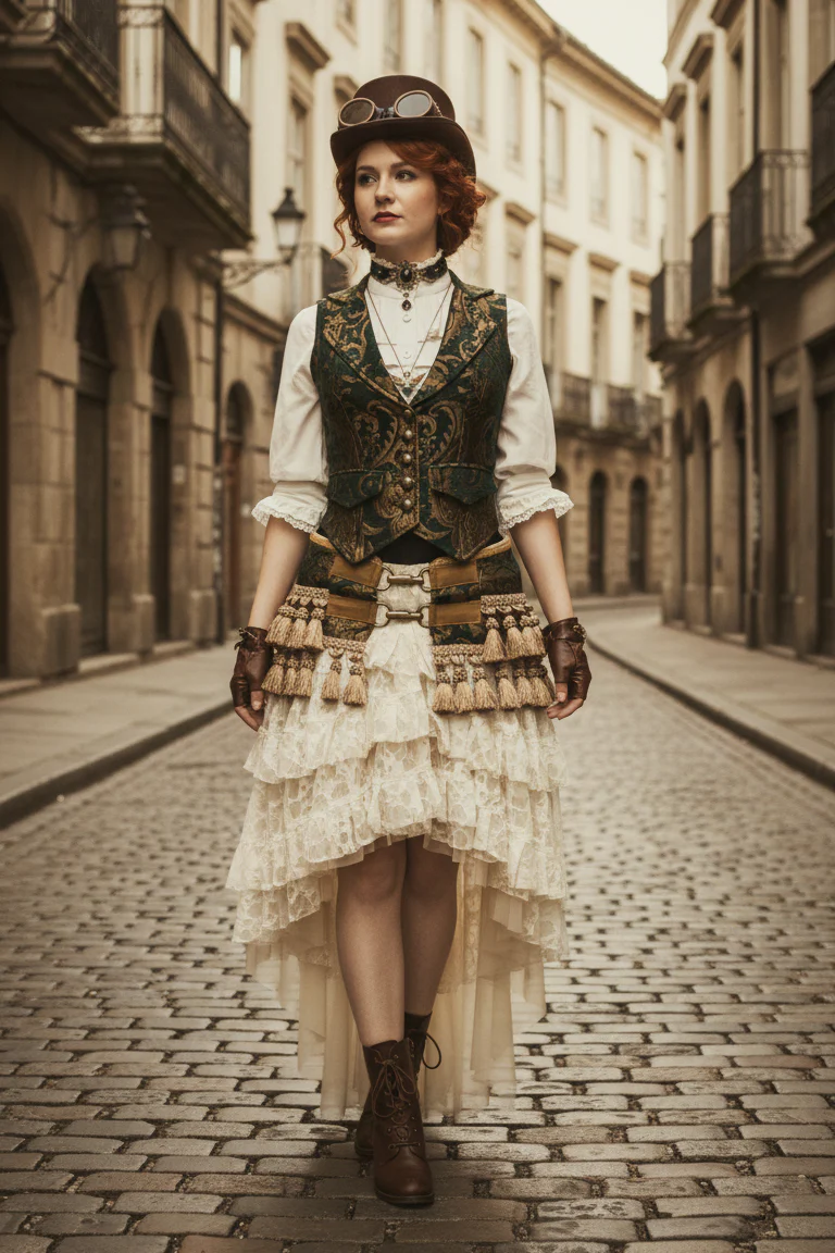 MARQUESA VEST - GREEN/GOLD TAPESTRY - Image 7
