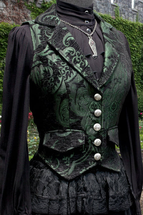 MARQUESA VEST - GREEN/BLACK TAPESTRY - Image 2