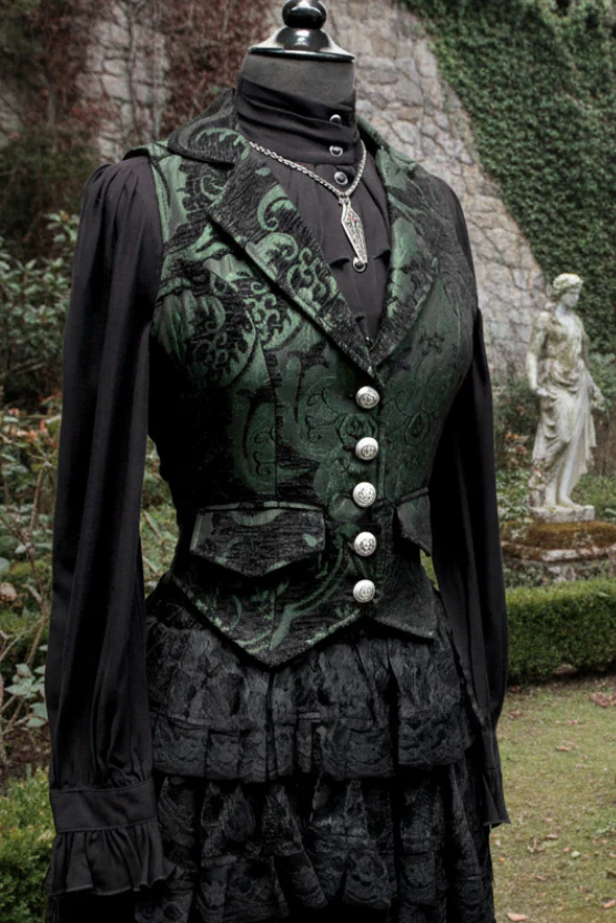 MARQUESA VEST - GREEN/BLACK TAPESTRY - Image 3
