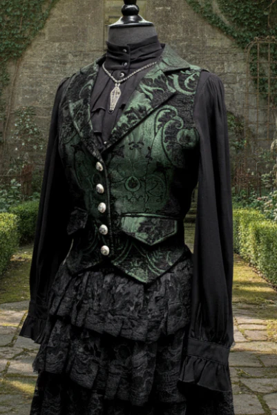 MARQUESA VEST - GREEN/BLACK TAPESTRY - Image 4