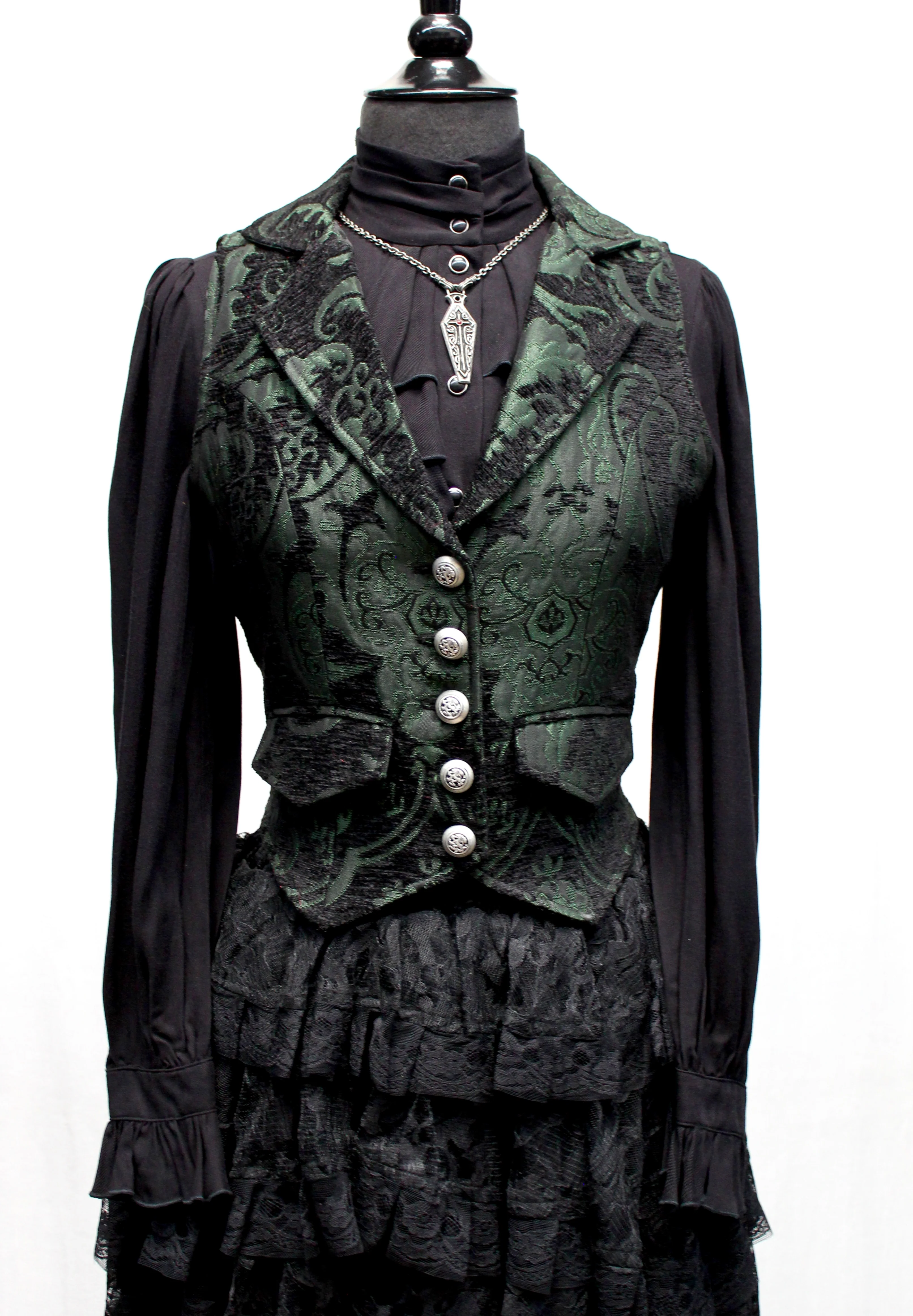 MARQUESA VEST - GREEN/BLACK TAPESTRY - Image 6