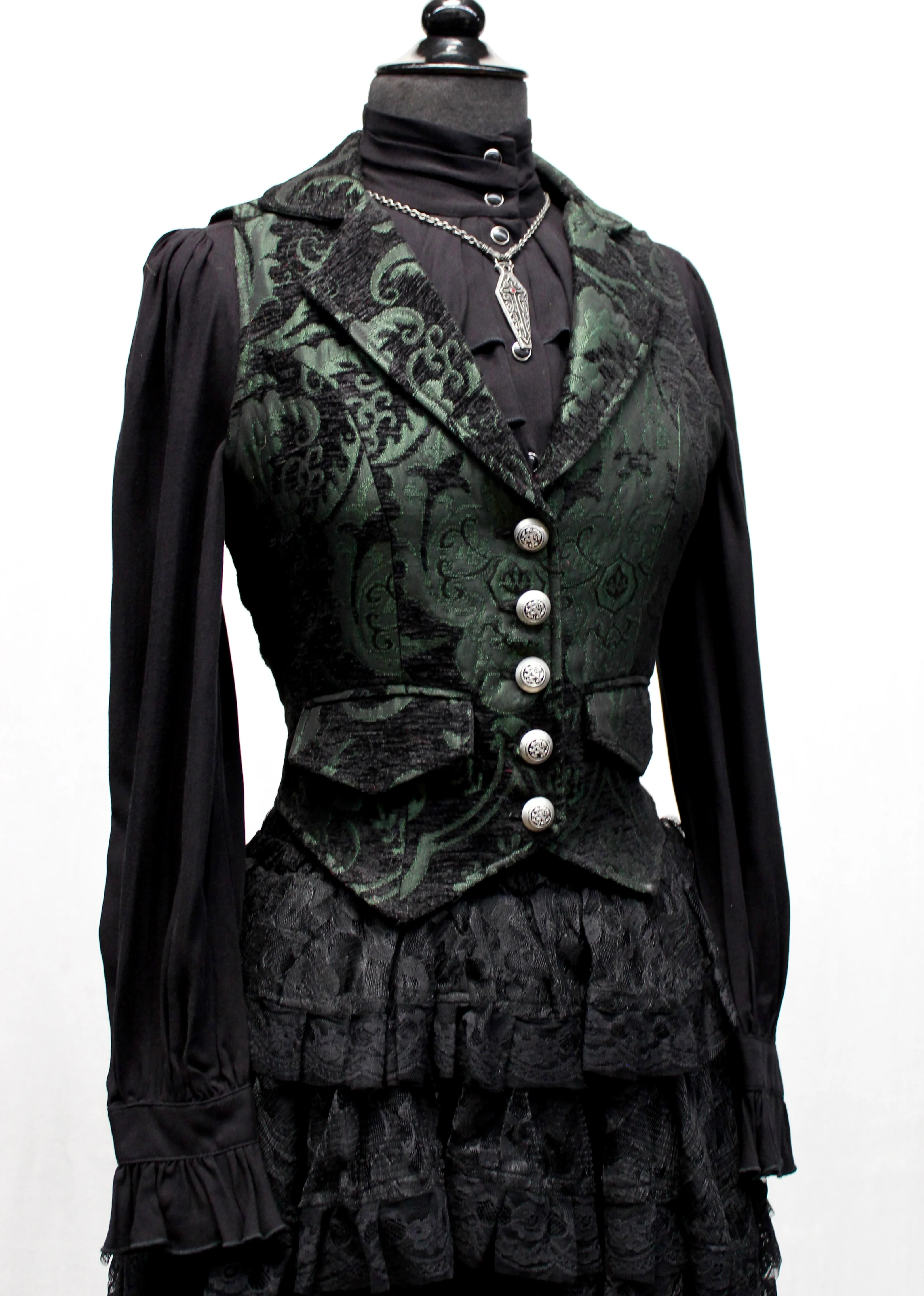 MARQUESA VEST - GREEN/BLACK TAPESTRY - Image 7