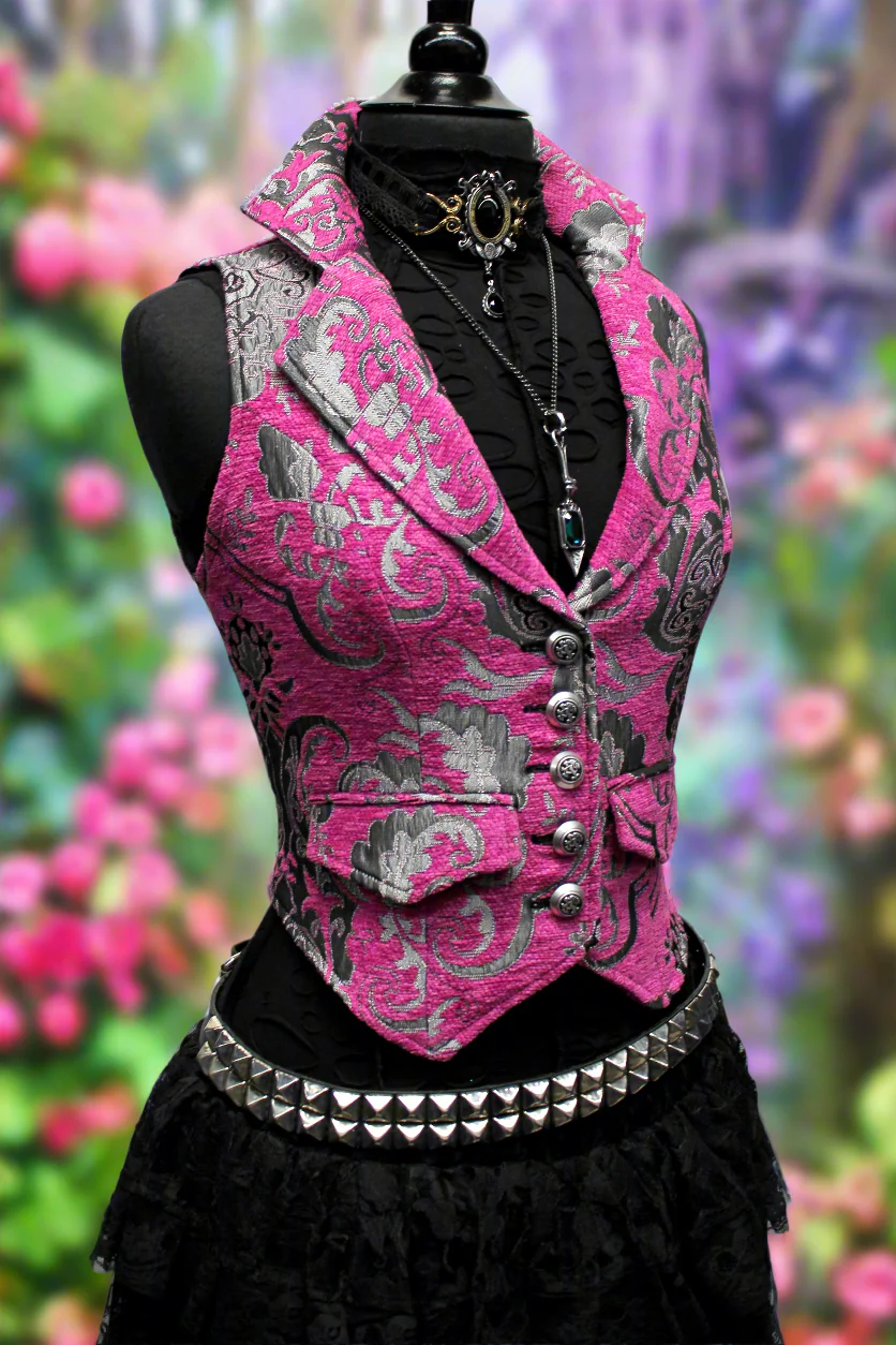 MARQUESA VEST - PINK/SILVER TAPESTRY - Image 4