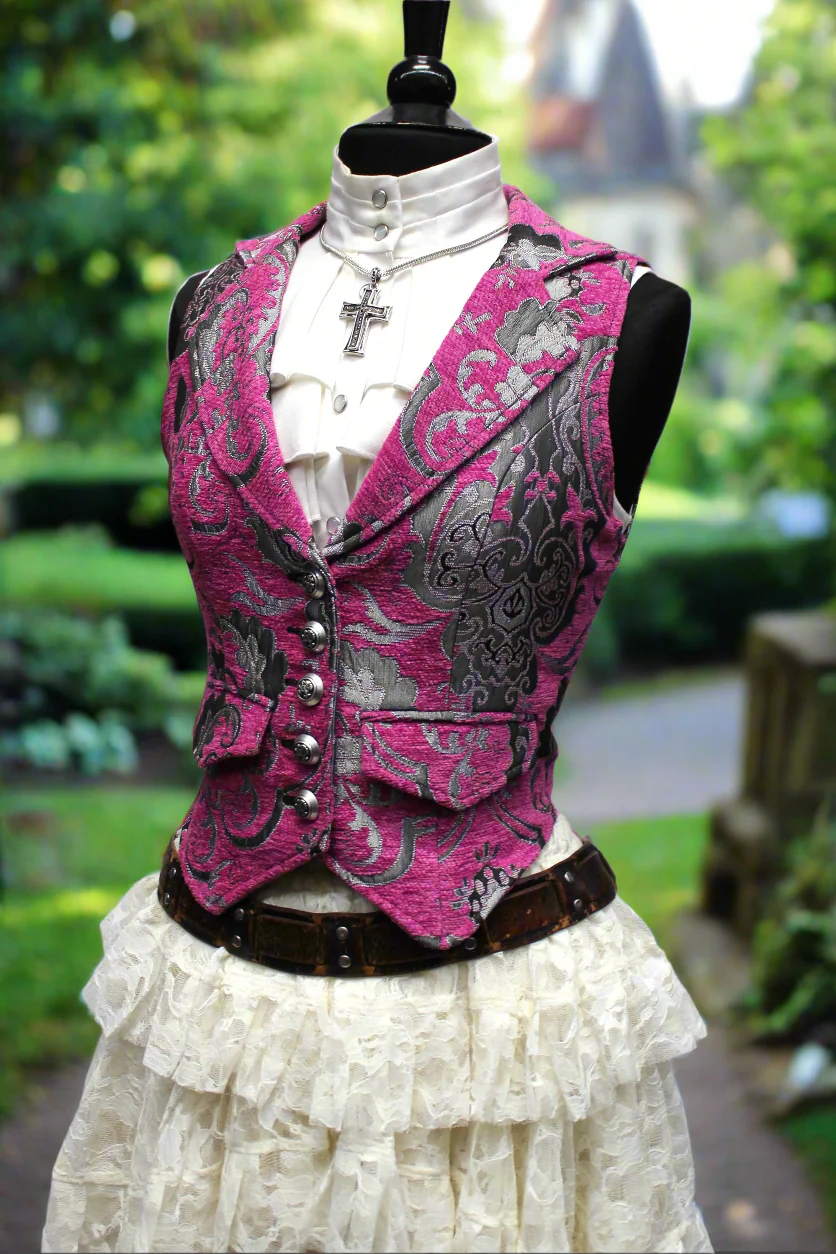 MARQUESA VEST - PINK/SILVER TAPESTRY - Image 5