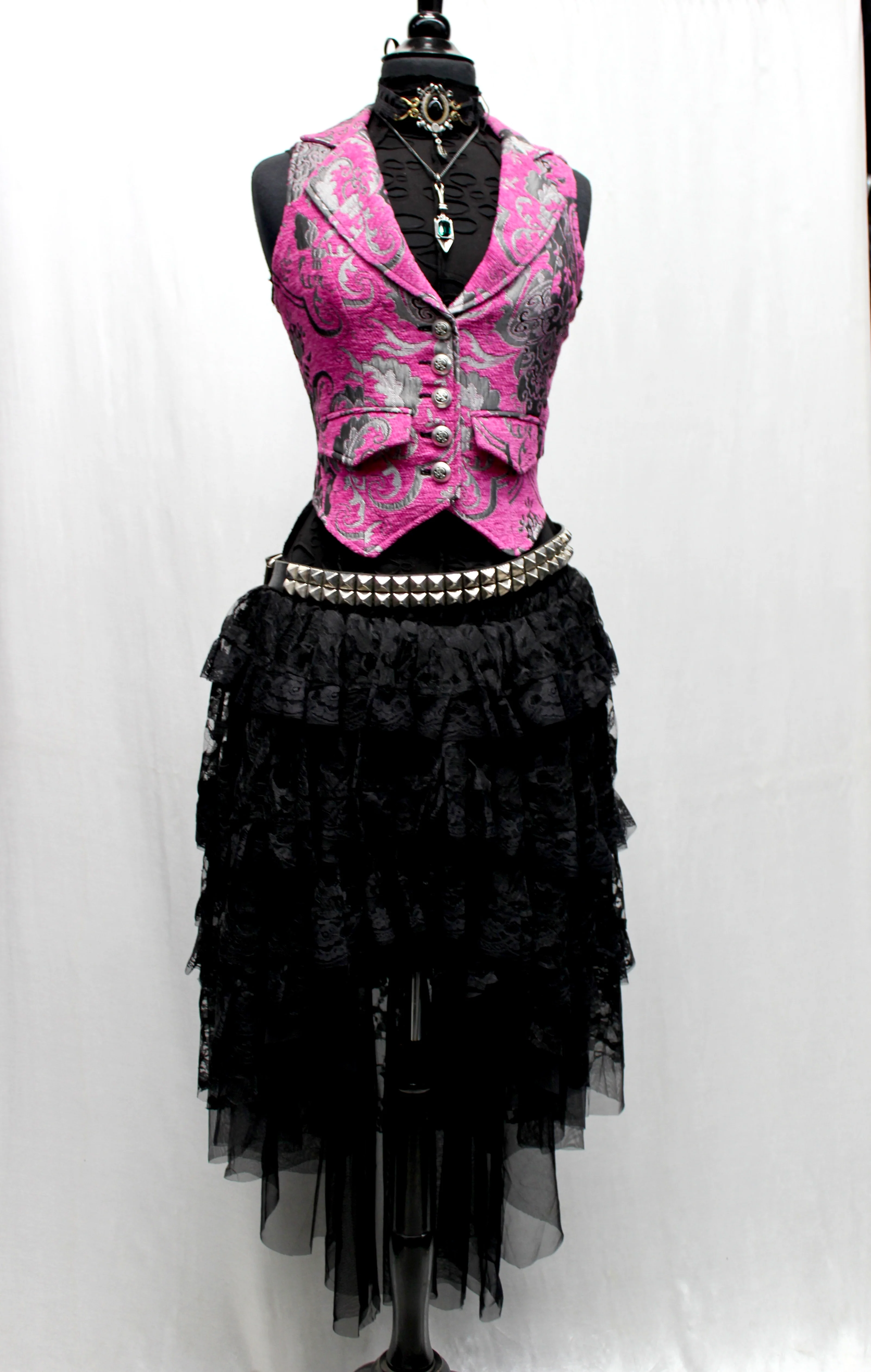 MARQUESA VEST - PINK/SILVER TAPESTRY - Image 7