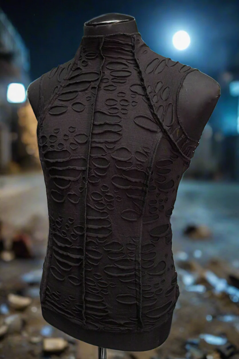 MEN'S FUTURE SHOCK SLEEVELESS T-SHIRT - BLACK DECAYED FABRIC - Image 3