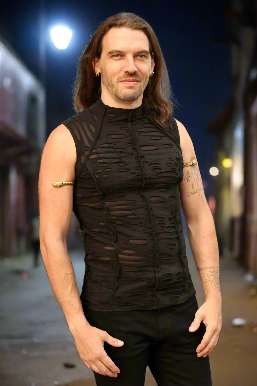 MEN'S FUTURE SHOCK SLEEVELESS T-SHIRT - BLACK DECAYED FABRIC - Image 4