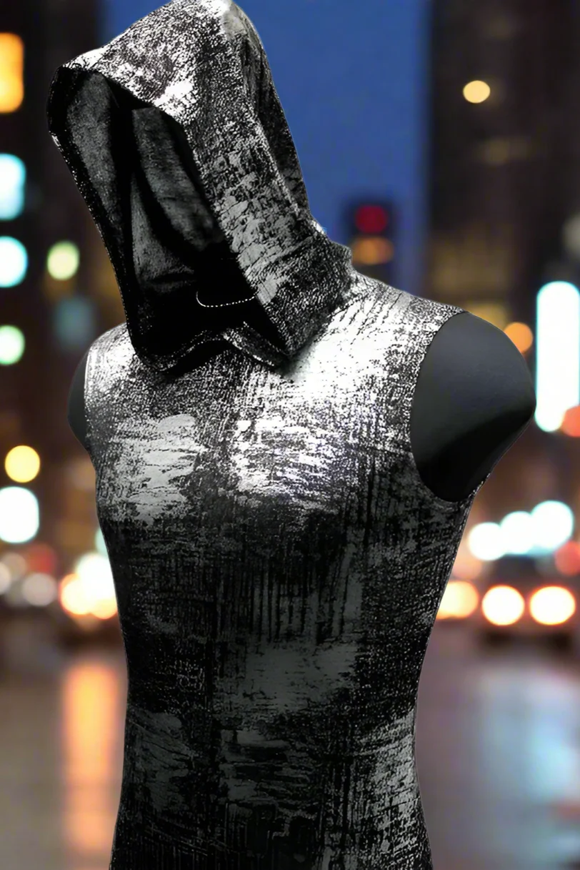 MEN'S HOODIE T - METALLIC SILVER