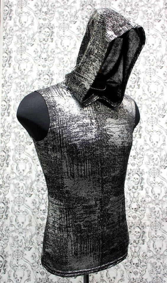 MEN'S HOODIE T - METALLIC SILVER - Image 3