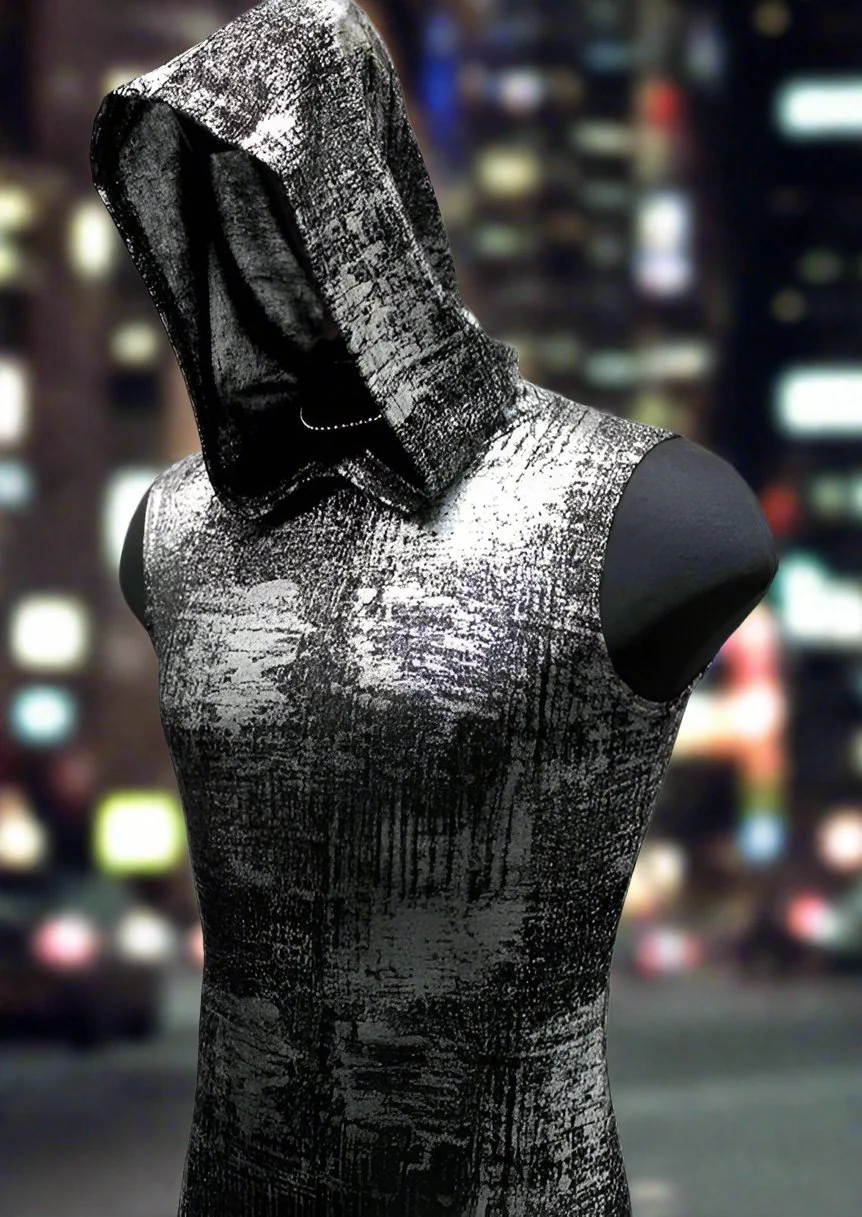 MEN'S HOODIE T - METALLIC SILVER - Image 4