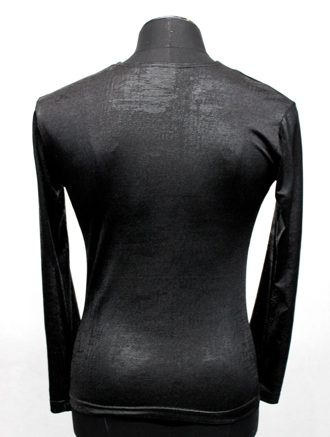 MEN'S LONG SLEEVE TEE - METALLIC BLACK FABRIC - Image 3