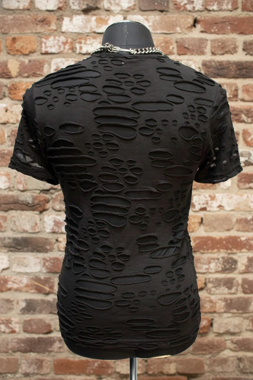MEN'S SHORT SLEEVE TEE - DECAYED FABRIC - BLACK - Image 3