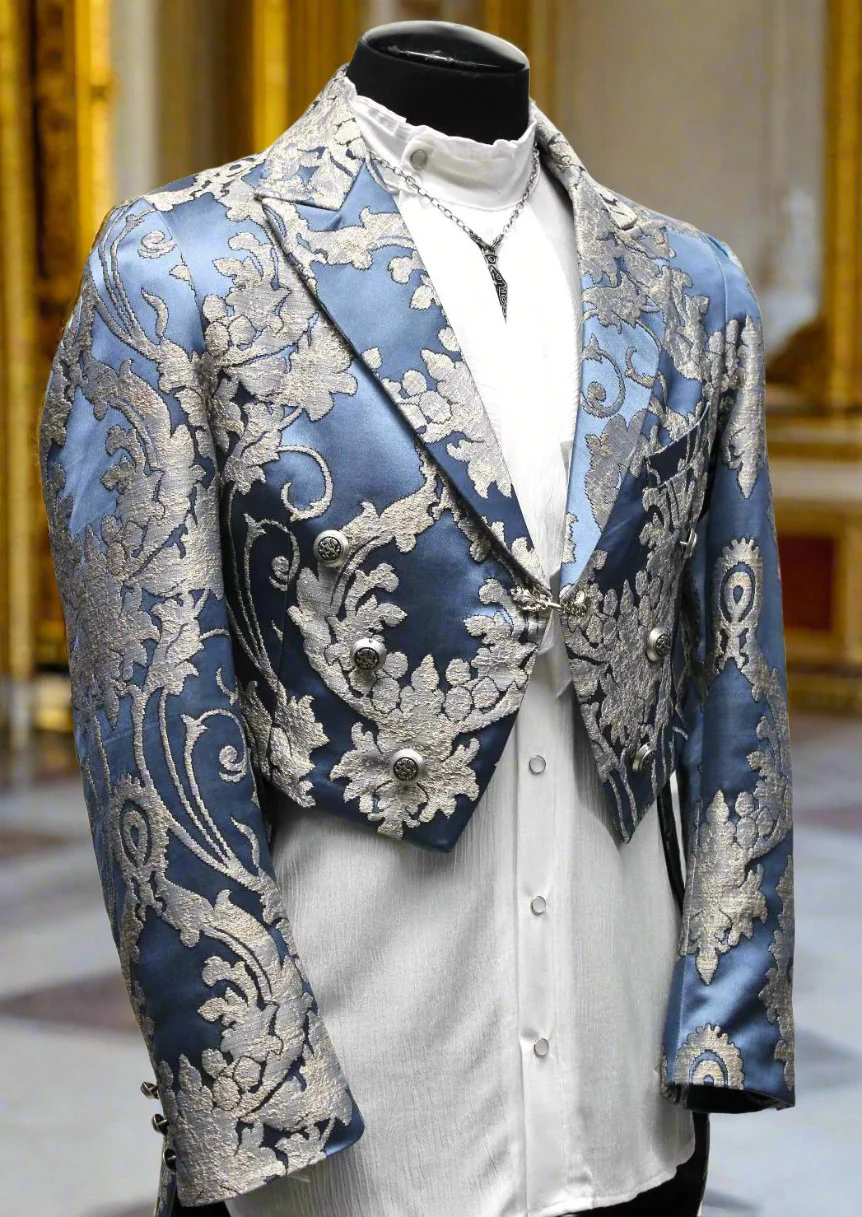 MONTE CRISTO TAILCOAT - ICE BLUE SATIN BROCADE - Image 2