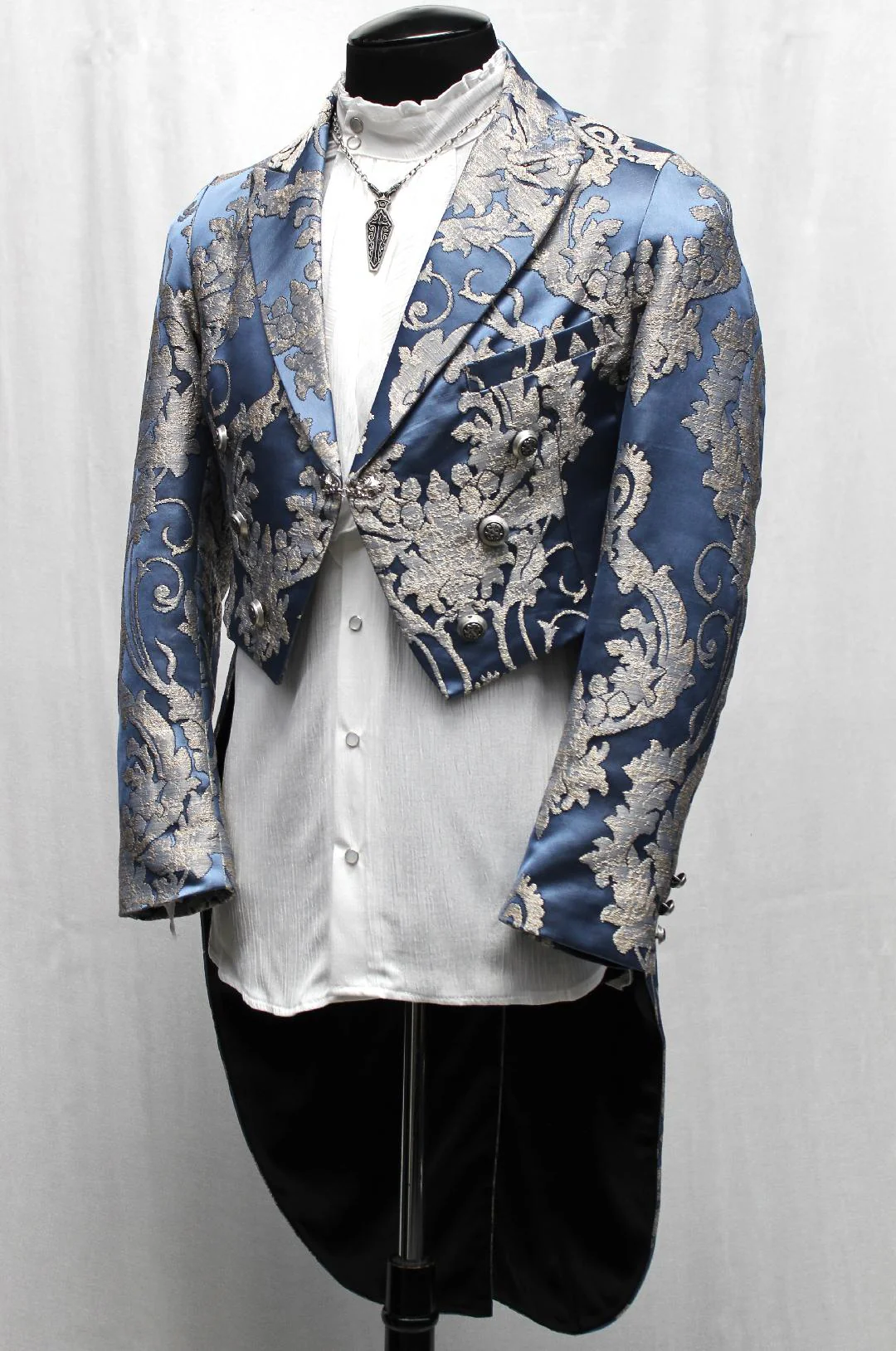 MONTE CRISTO TAILCOAT - ICE BLUE SATIN BROCADE - Image 4