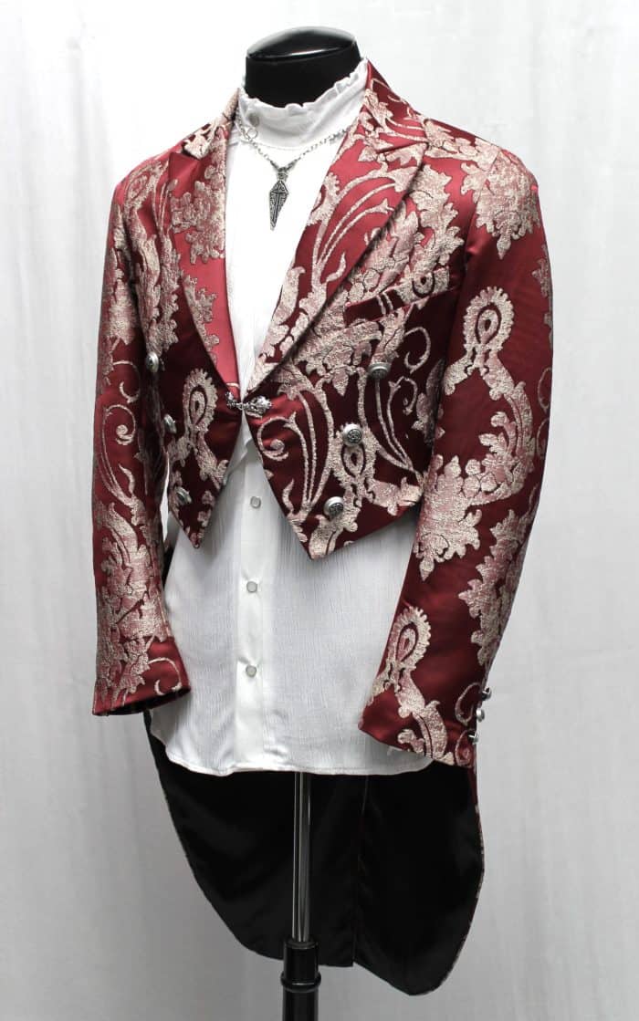 MONTE CRISTO TAILCOAT - RED SATIN BROCADE - Image 8