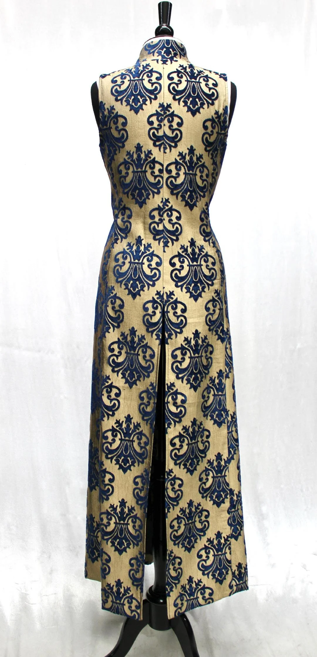 NECROMANTIC COAT/VEST - GOLD with BLUE VELVET BROCADE - Image 5