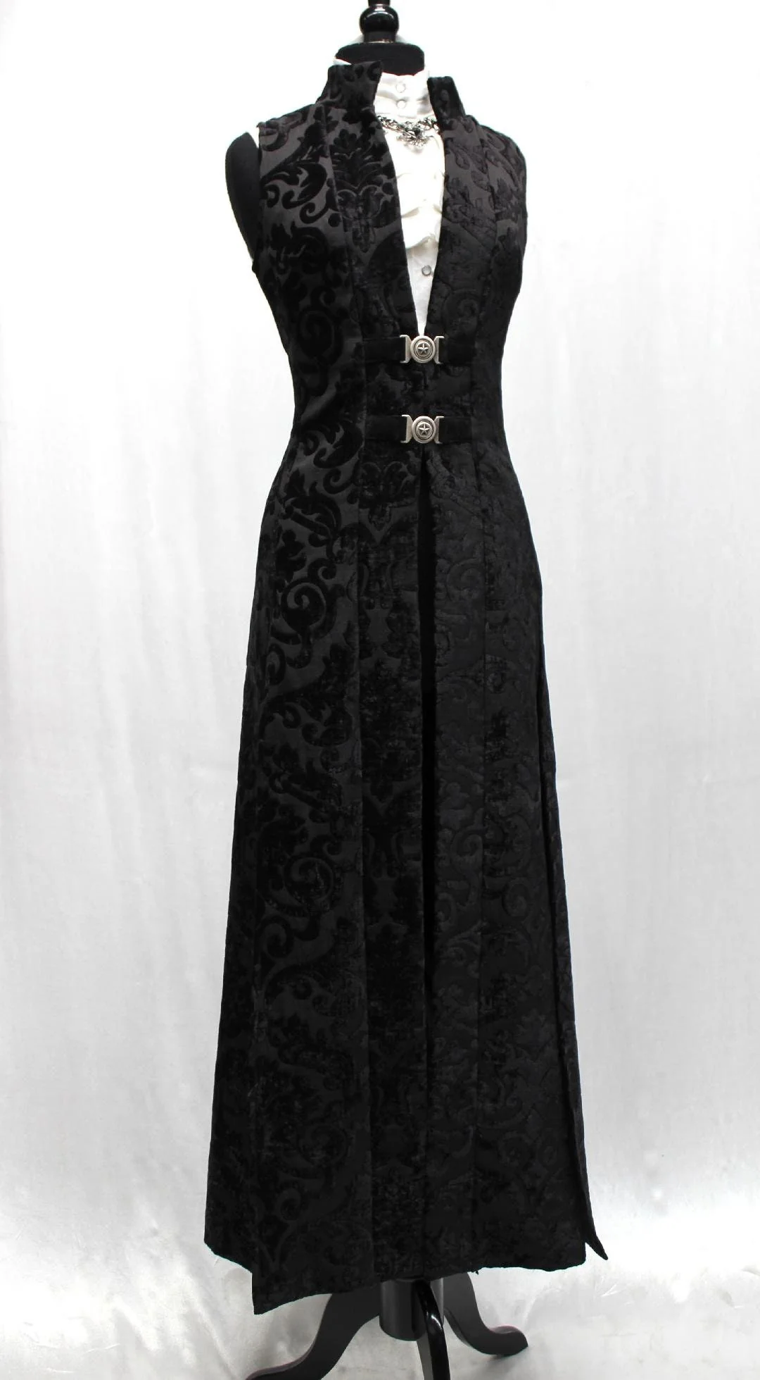 NECROMANTIC COAT/VEST - BLACK PRINT VELVET - Image 3