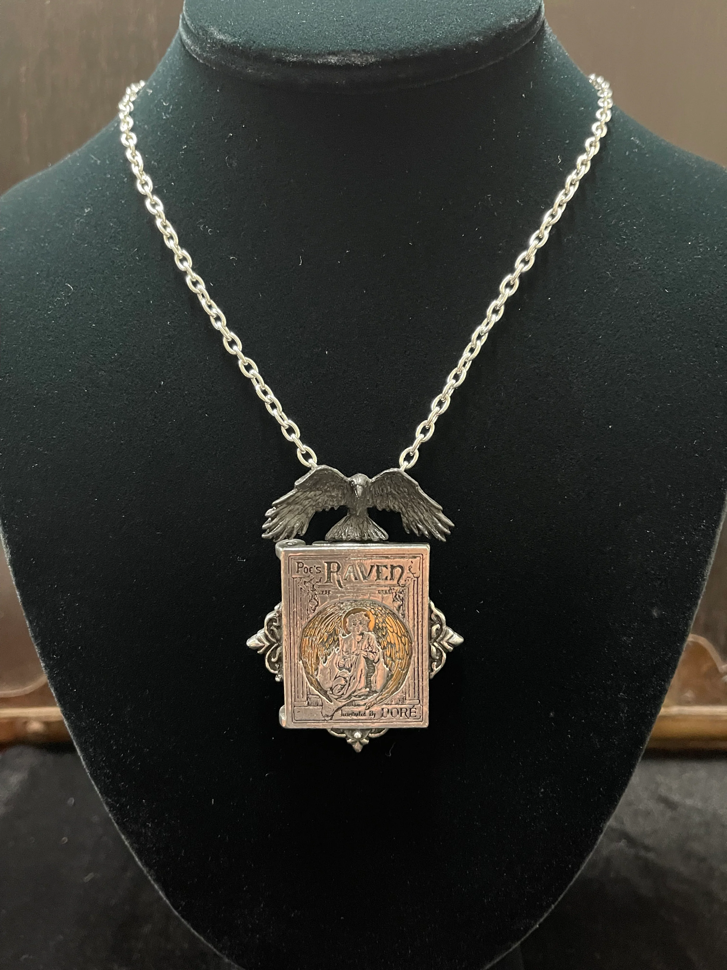 NEVERMORE RAVEN LOCKET NECKLACE - Image 3