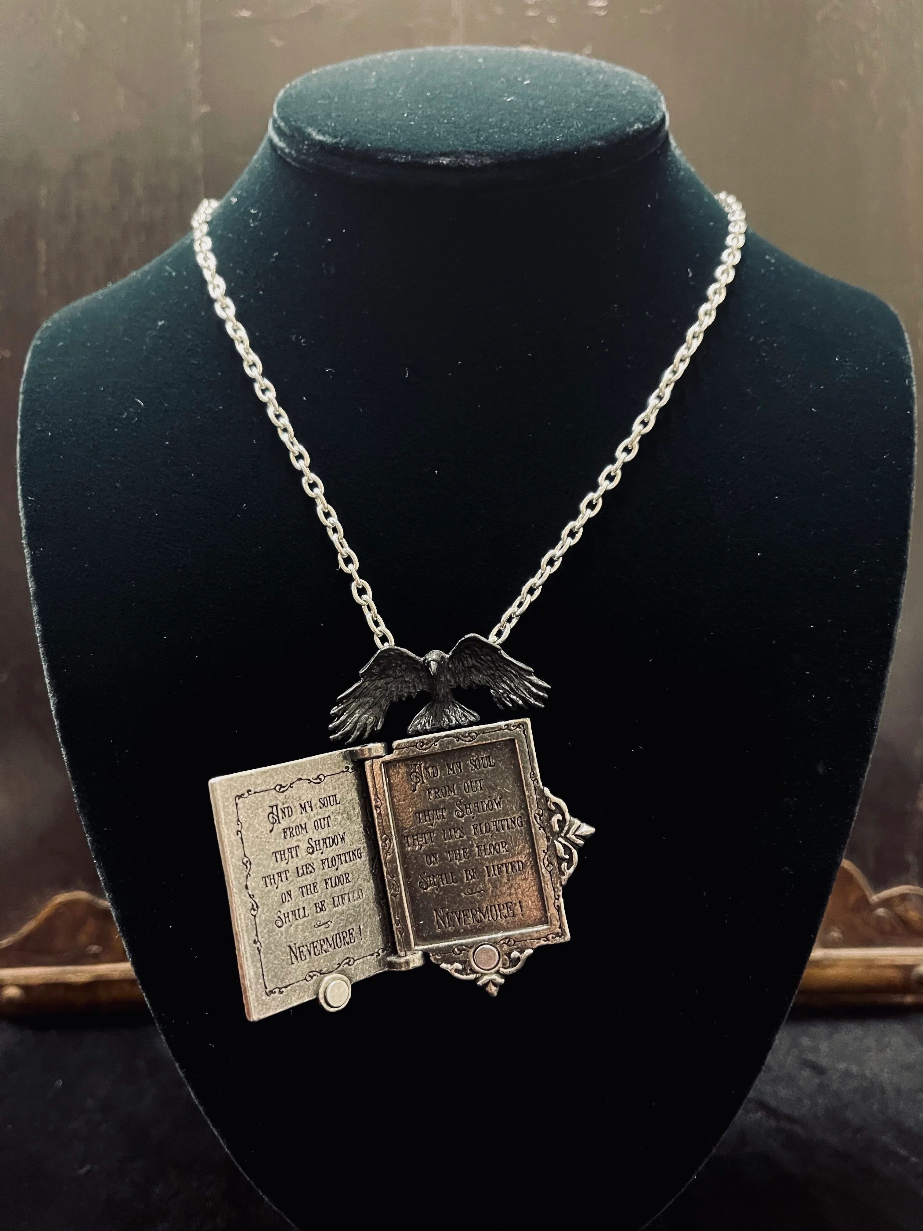 NEVERMORE RAVEN LOCKET NECKLACE - Image 4