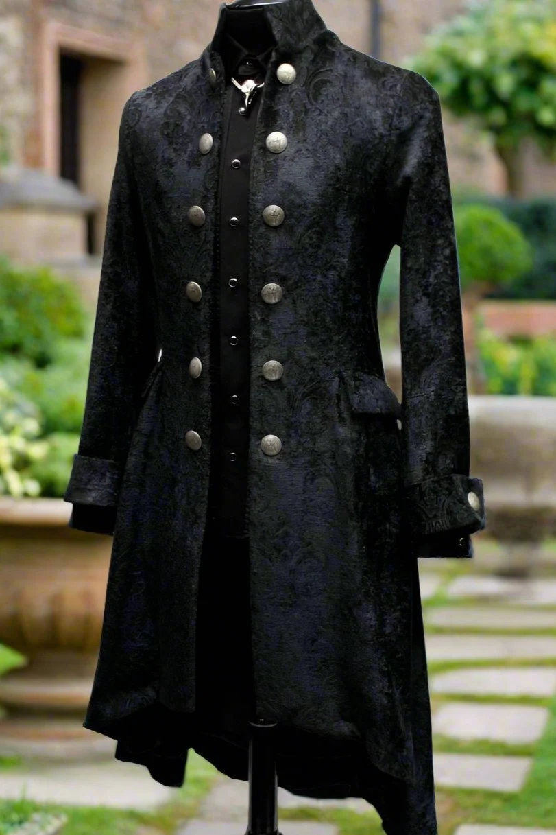 ORDER OF THE DRAGON COAT - BLACK VELVET BROCADE - Image 2