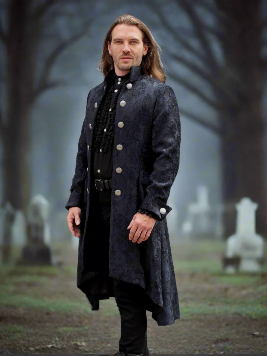 ORDER OF THE DRAGON COAT - BLACK VELVET BROCADE - Image 4
