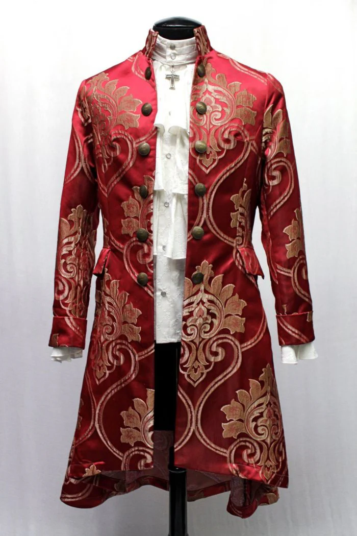 ORDER OF THE DRAGON COAT - BLOOD RED BROCADE - Image 4