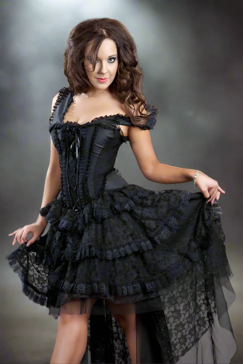 PARIS CABARET DRESS - BLACK TAFFETA - Image 8