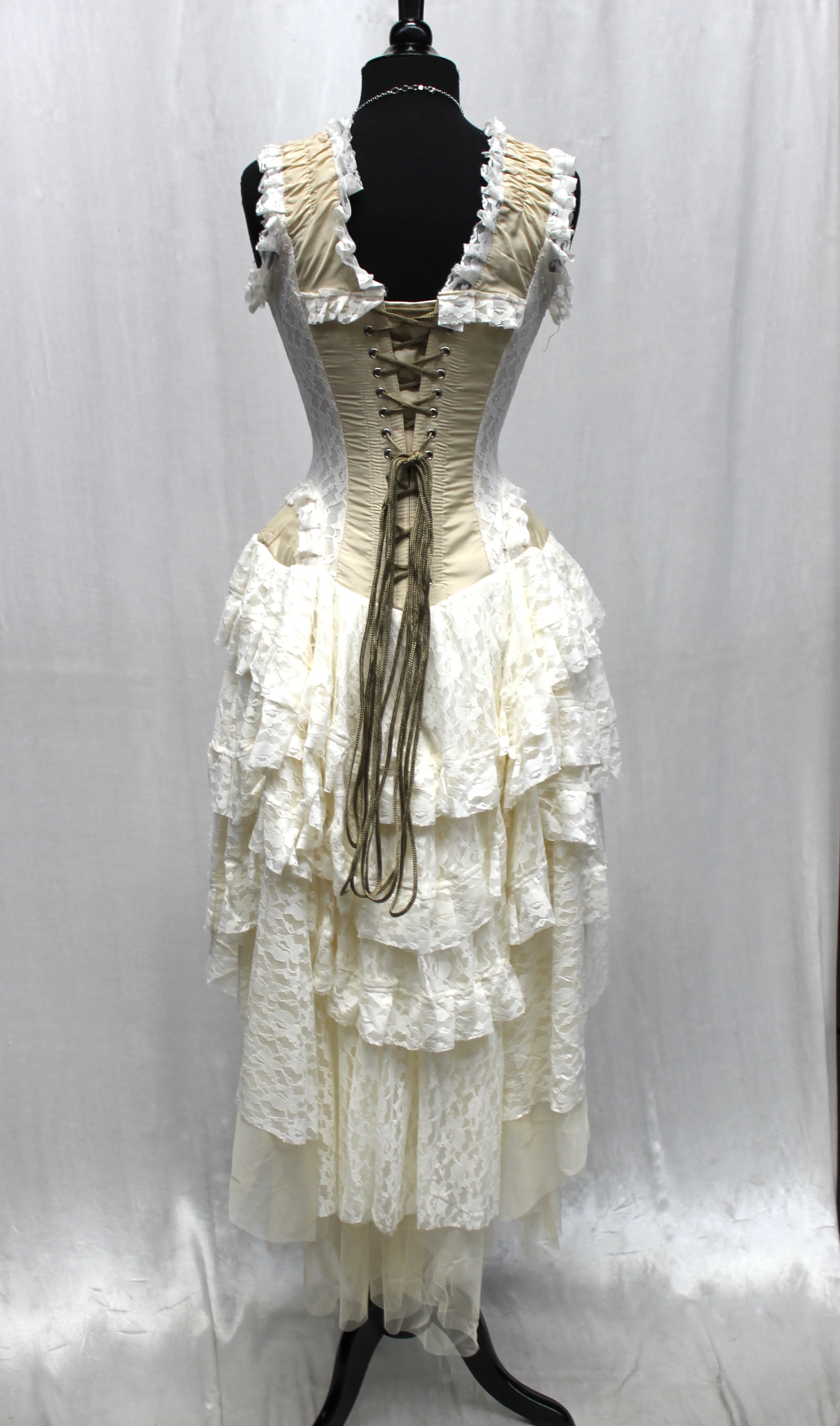 PARIS CABARET DRESS - IVORY TAFFETA - Image 3