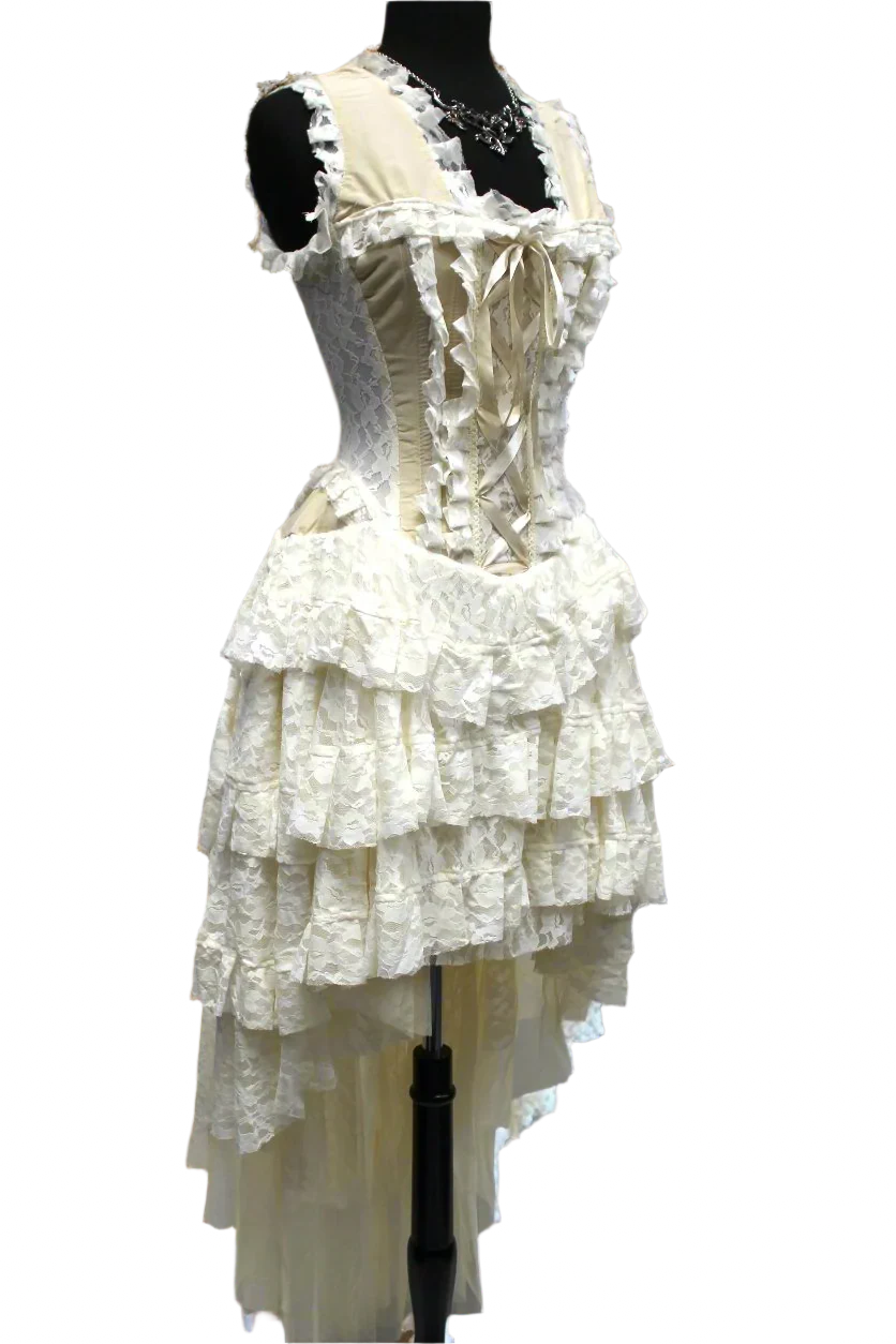 PARIS CABARET DRESS - IVORY TAFFETA - Image 4