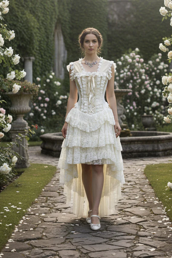 PARIS CABARET DRESS - IVORY TAFFETA - Image 5