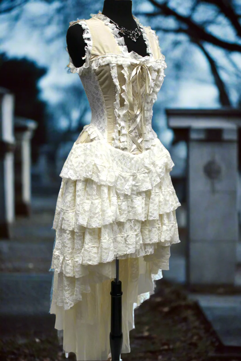 PARIS CABARET DRESS - IVORY TAFFETA - Image 8