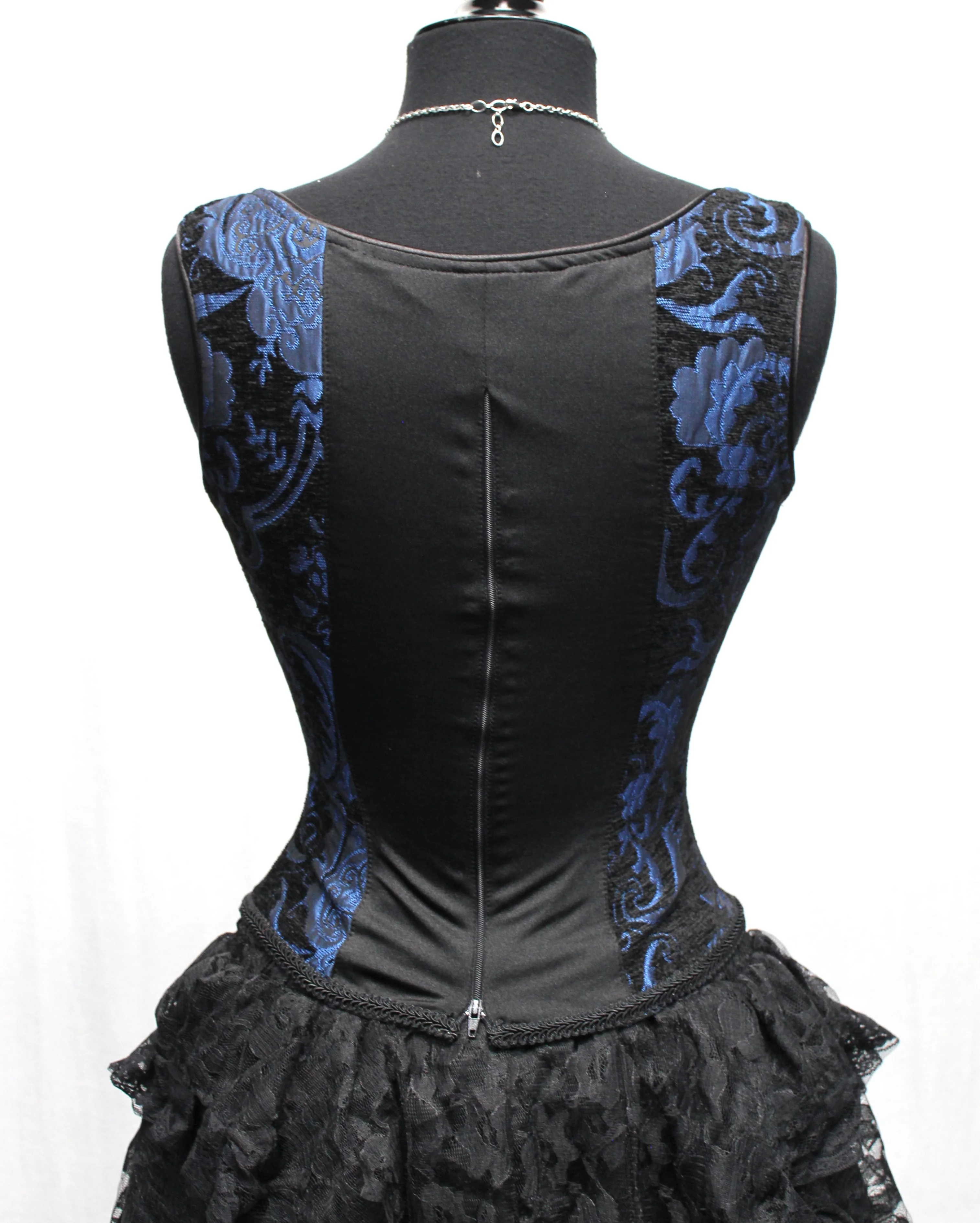 PIN BODICE - BLUE AND BLACK TAPESTRY - Image 5