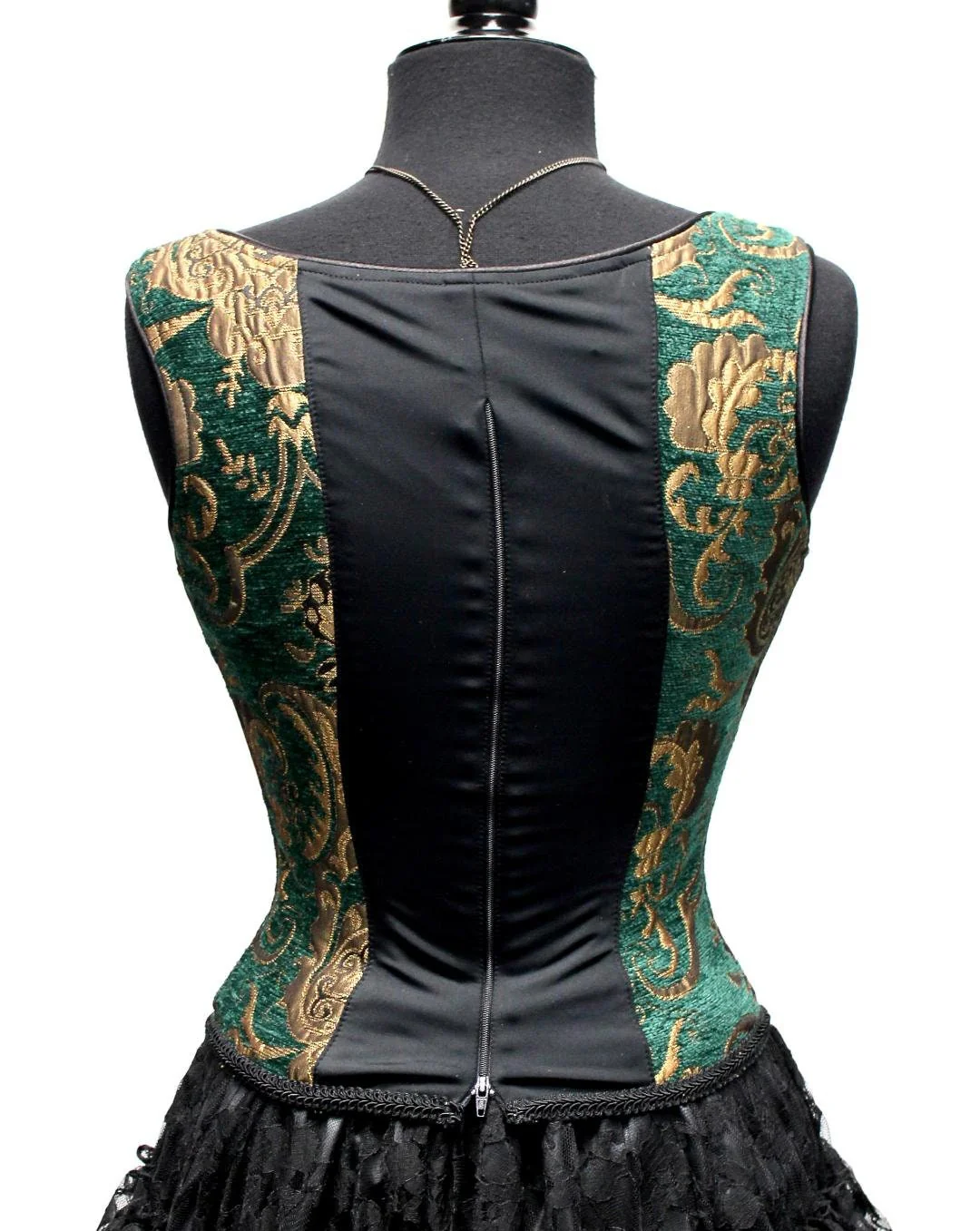 PIN BODICE - GREEN/GOLD TAPESTRY - Image 4