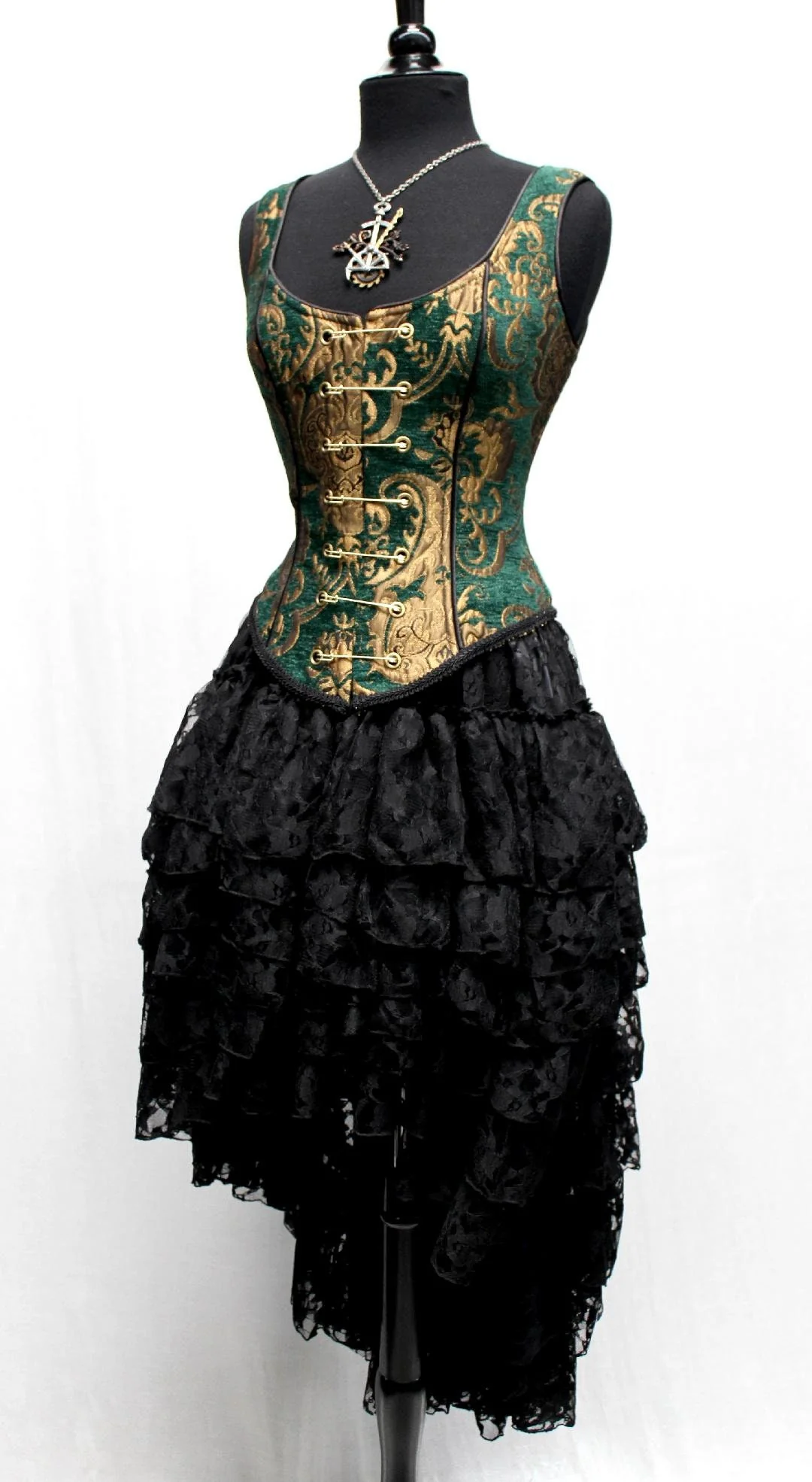 PIN BODICE - GREEN/GOLD TAPESTRY - Image 6