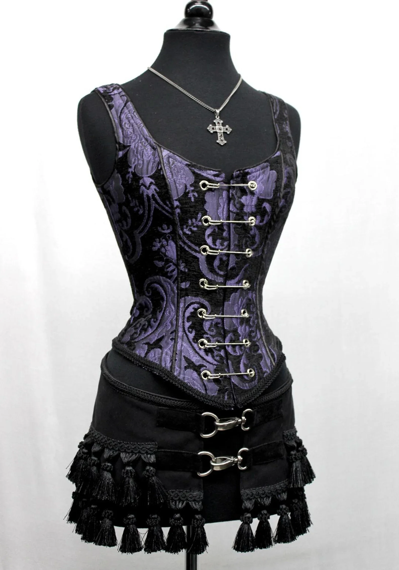 PIN BODICE - PURPLE/BLACK TAPESTRY - Image 4