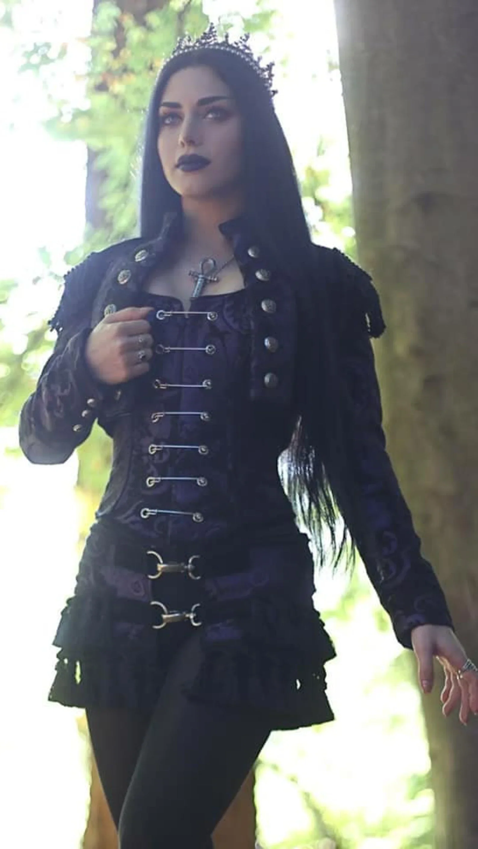 PIN BODICE - PURPLE/BLACK TAPESTRY - Image 5