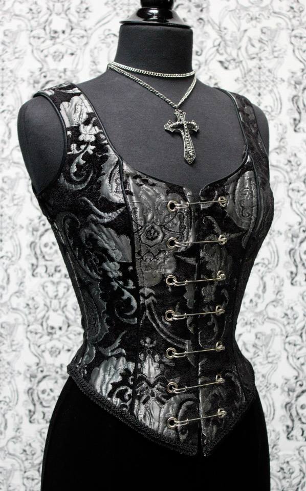 PIN BODICE - SILVER/BLACK TAPESTRY - Image 8