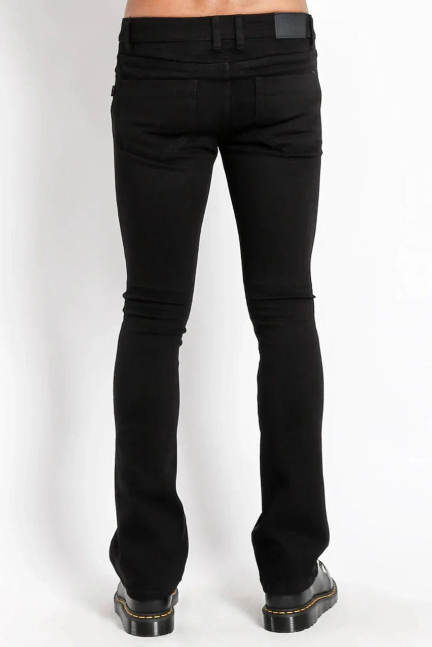 ROCKER JEANS - BOOT CUT - BLACK STRETCH DENIM - Image 3