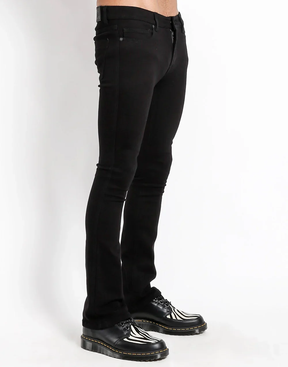 ROCKER JEANS - BOOT CUT - BLACK STRETCH DENIM - Image 4