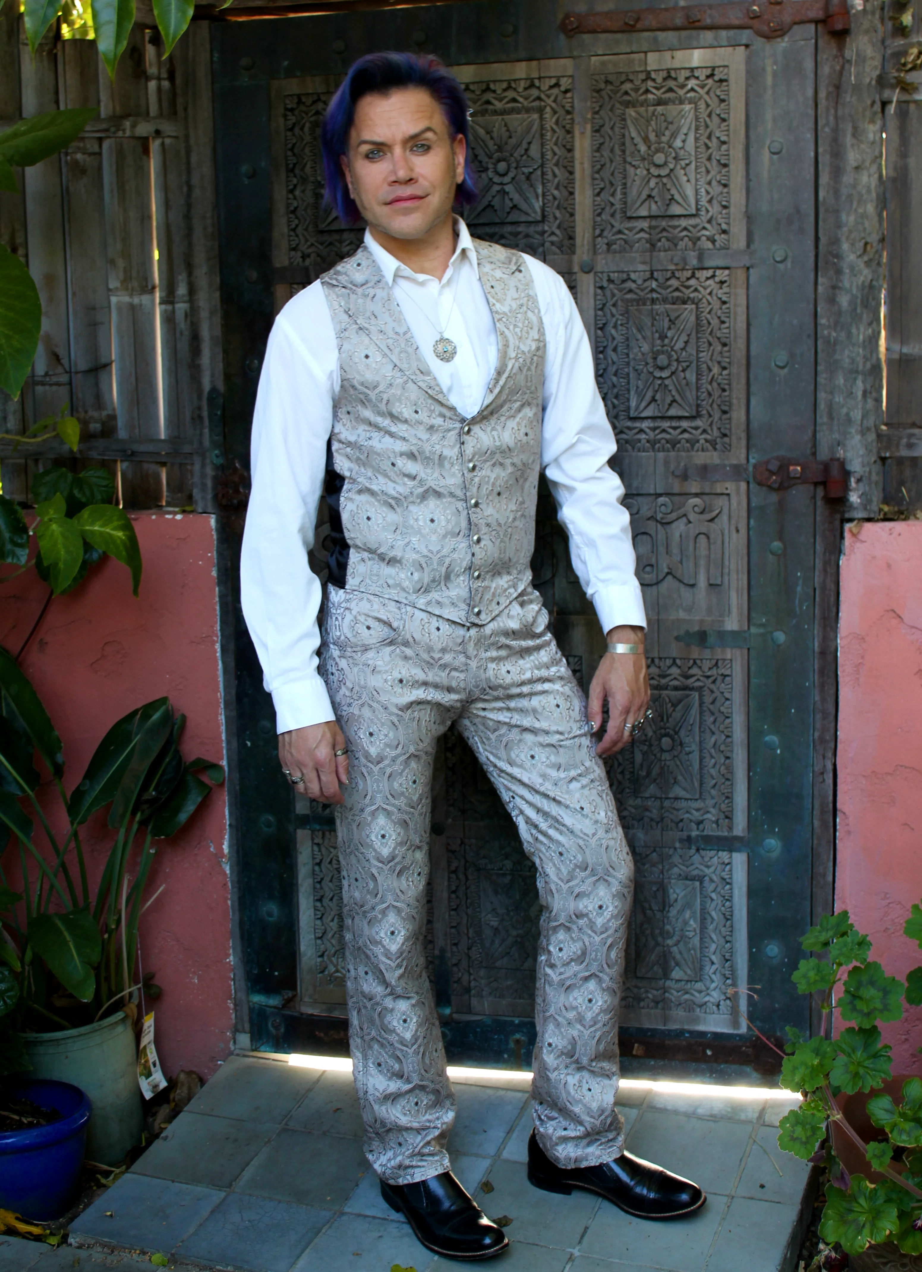ARISTOCRAT VEST - EDWARDIAN BROCADE - Silver - Image 5