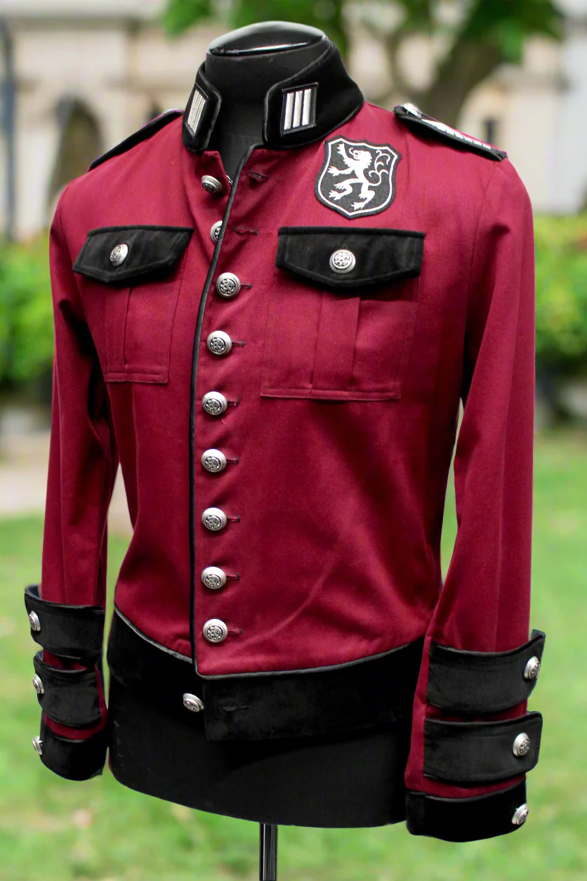 ROYAL MARINE JACKET - BURGUNDY DENIM - SIZE MEDIUM - ONLY ONE LEFT - Image 3