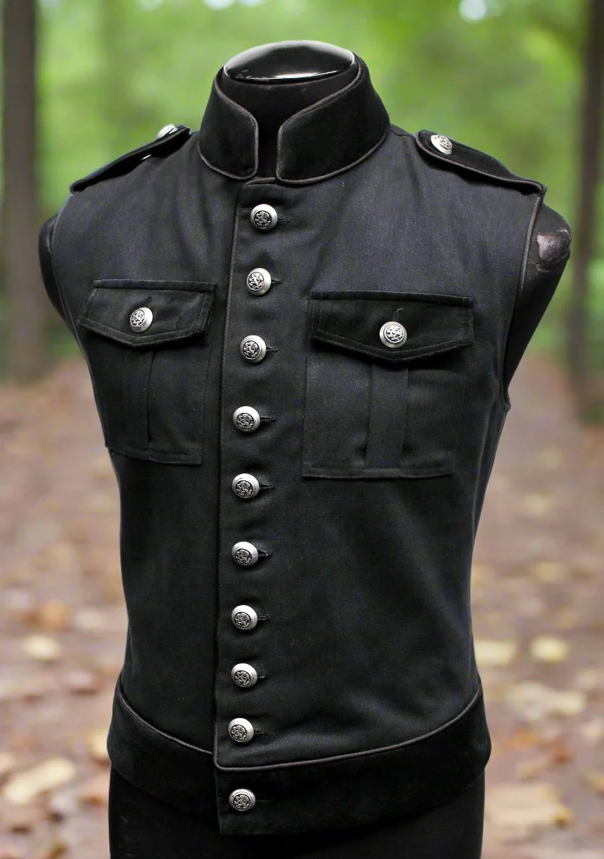 ROYAL MARINE VEST - Black Denim - Image 2