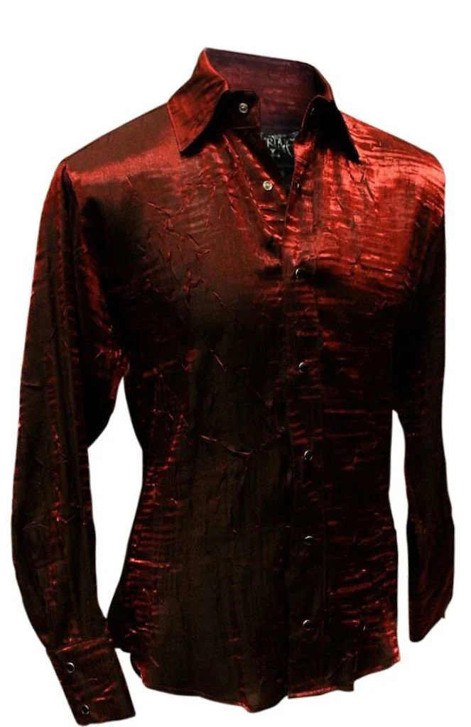 SHIMMER SHIRT - DARK RED - Image 3