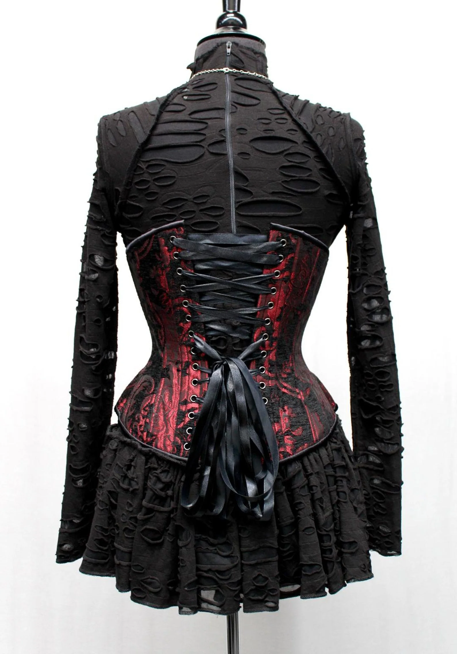 TAPESTRY CORSET - RED/BLACK - Image 4