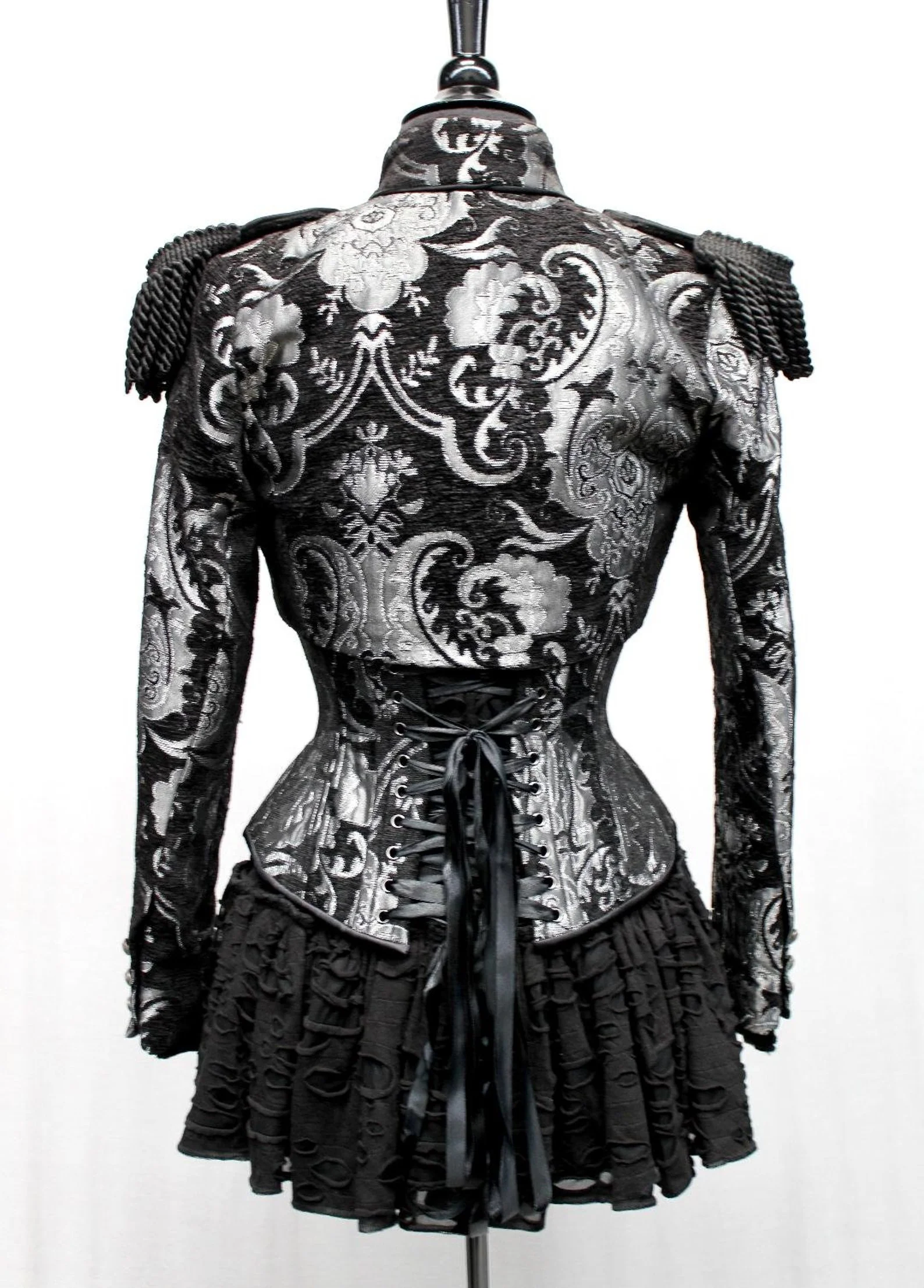 TAPESTRY CORSET - SILVER/BLACK - Image 6